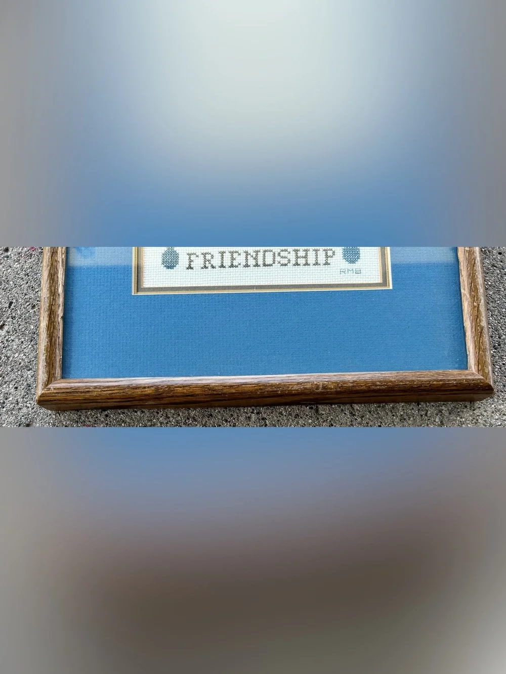 Grandmillennial Framed Cross Stitch Hospitality Sign